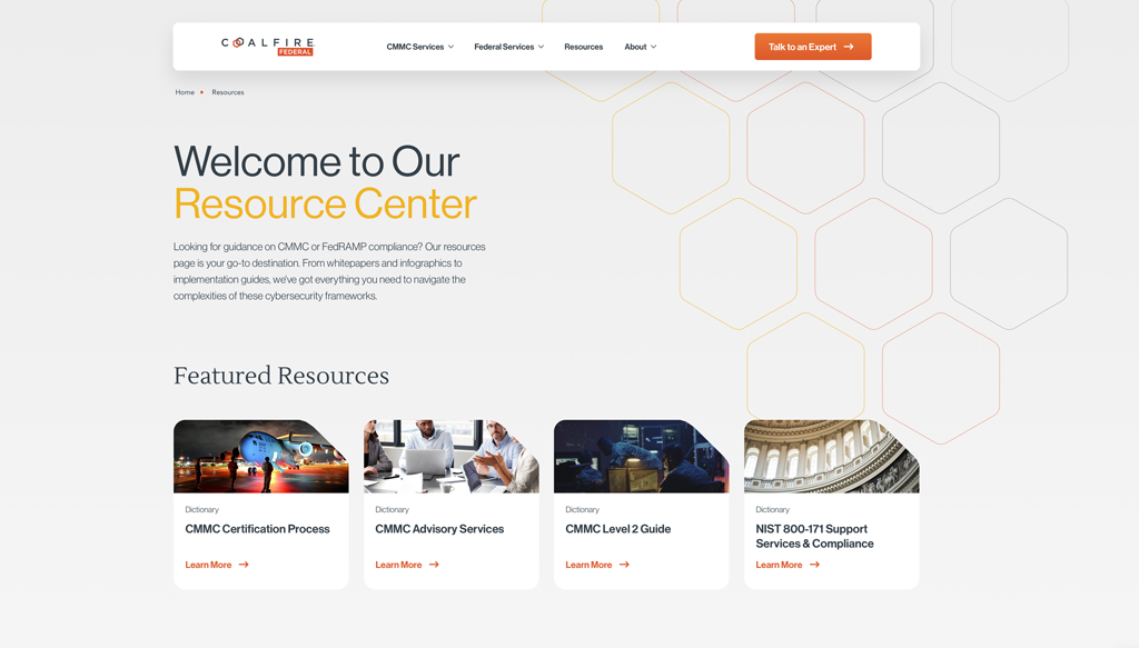 website design resource center for coalfire federal